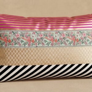 Bloom Collage Brocade & Velvet Lumbar - Pink